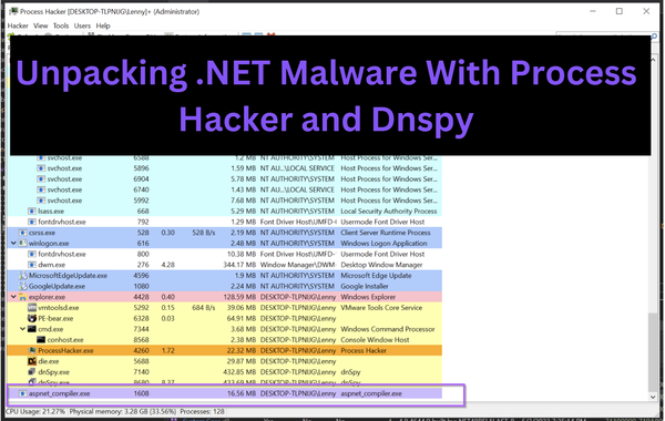 How to Use Process Hacker and DnSpy to Unpack .NET Malware